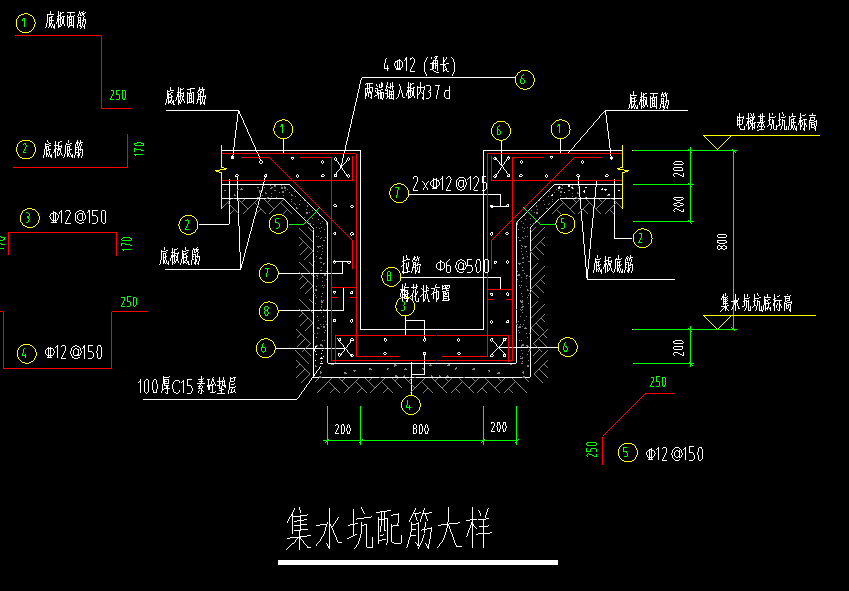 基础承台里面有个集水坑，这个集水坑怎么绘制